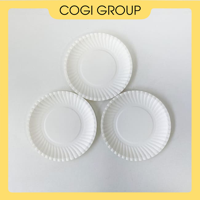 COMBO 100 DĨA GIẤY TRẮNG CAO CẤP 13cm - Paper plate