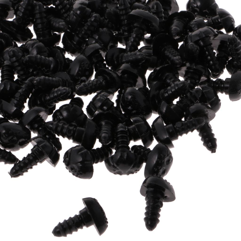 100 pcs 10 x 13mm Plastic Safety Nose + 100pcs 9 x 12mm Black Safety Nose