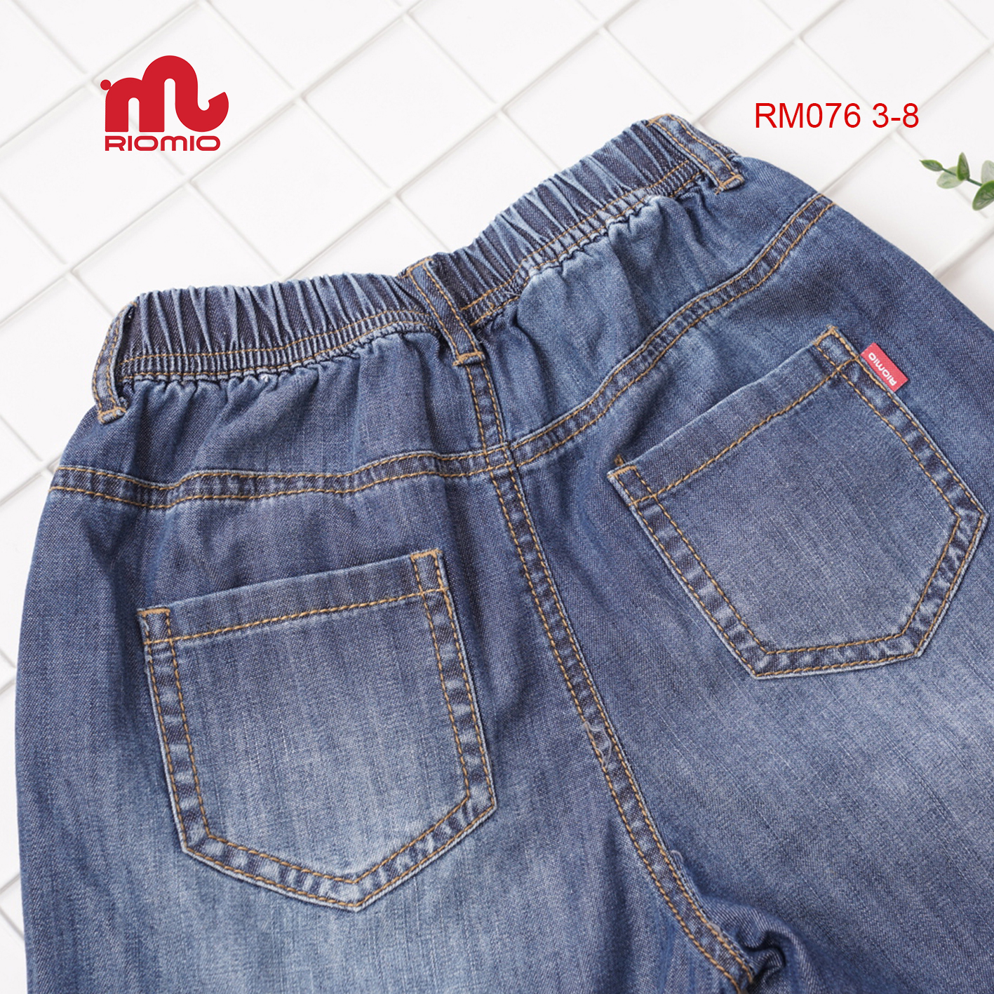 Quần short jean bé trai Riomio Chất liệu 100% cotton jean, thấm hút mồ hôi, hand feel mềm mịn- RM076