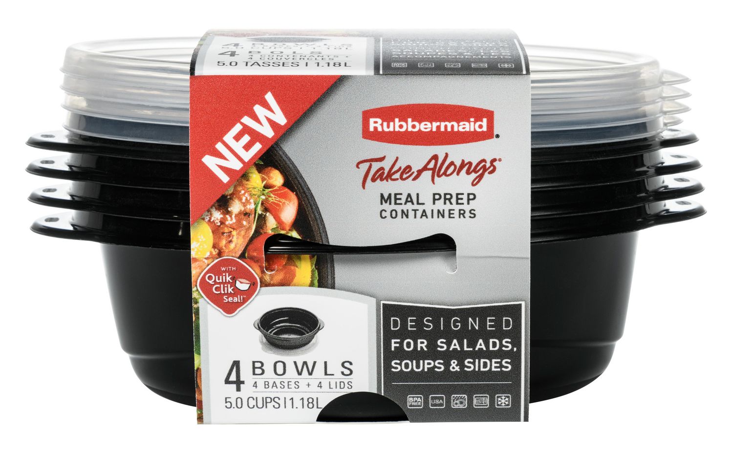 Bộ hộp đựng thực phẩm Take along nhựa nguyên sinh Rubbermaid USA