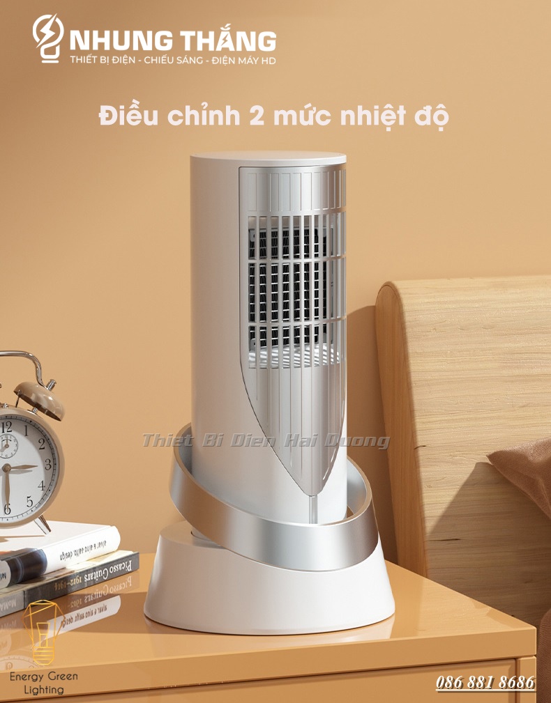 Máy Sưởi Để Bàn MS-011s, Quạt Sưởi Mini - Công Nghệ Sưởi Gốm PTC Ceramic-Làm Nóng Nhanh -Tích Hợp Tản Gió - Có Video