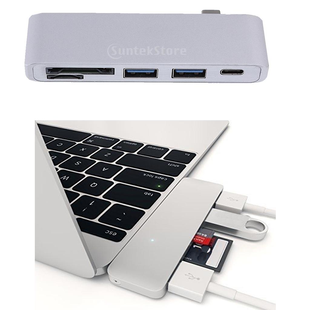 5 in1 USB C Hub 3.0 Type-C Charging Data Sync Card Reader for MacBook Pro