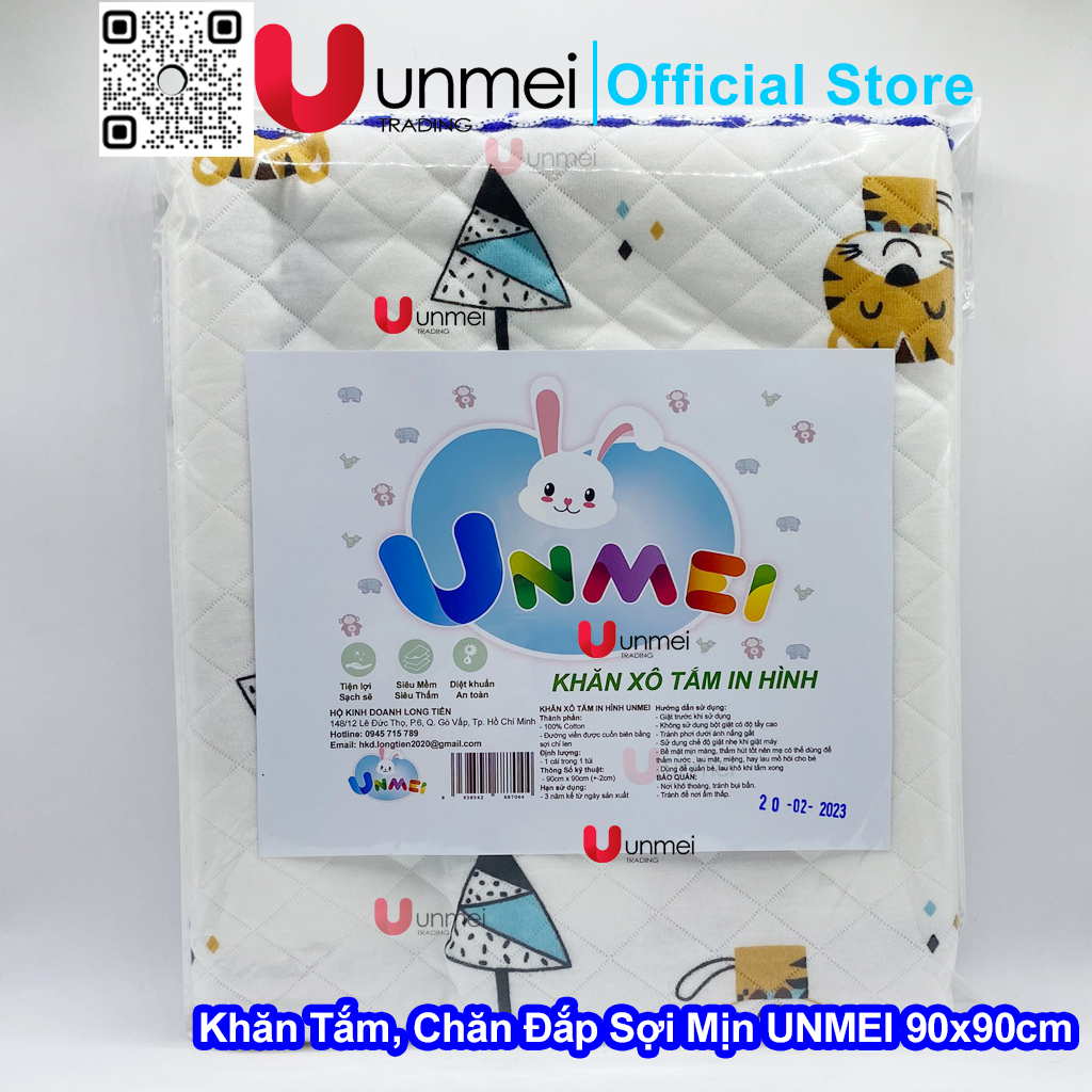 Khăn Tắm, Chăn Đắp Unmei 3 Lớp Vải Xô Mềm, Thấm Hút Và Thoáng Khí Cho Bé Từ Sơ Sinh