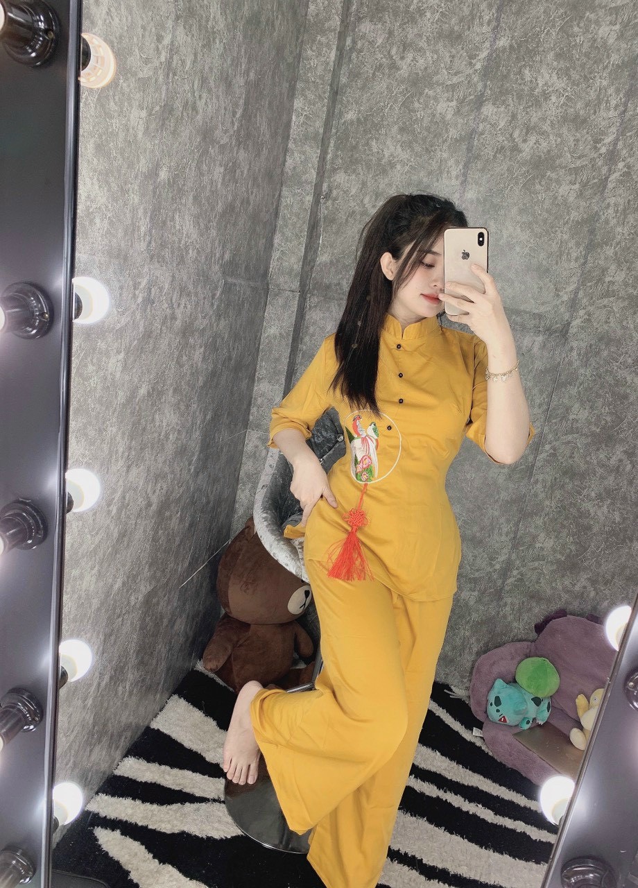 Đồ Lam Đi Chùa #Mẫu ngọc bội# Quần Áo Nữ