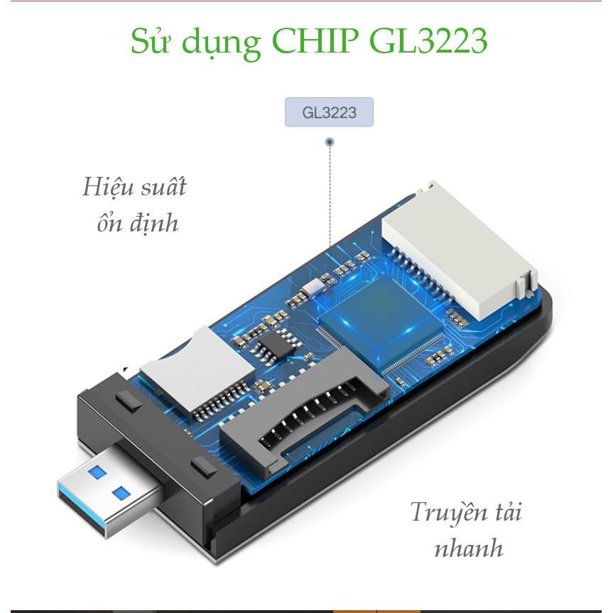 Đầu đọc thẻ tốc độ cao đa năng UGREEN CM180 hỗ trợ thẻ SD/TF/CF/MS - Hàng chính hãng