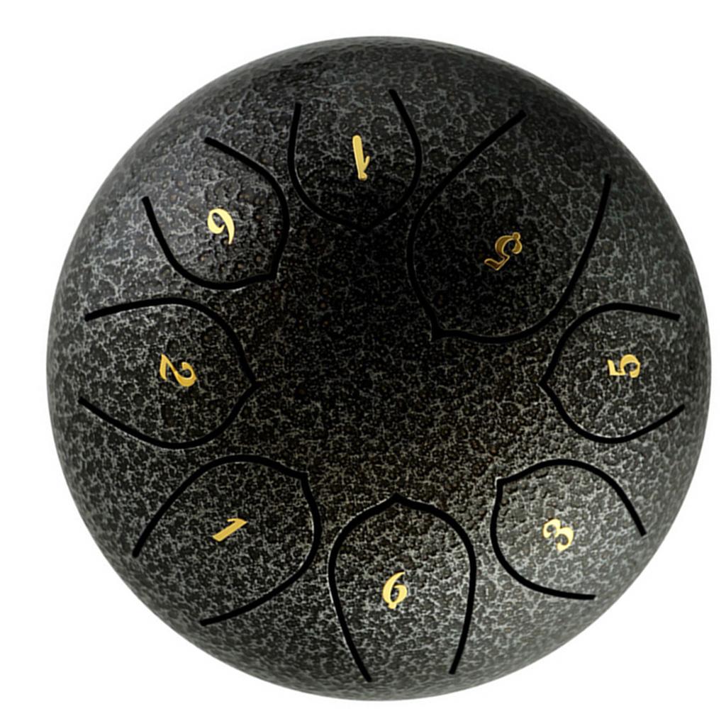 6\" Alloy Steel Tongue Drum 8 Notes Tank Drum Instrument w/ Bag Mallets