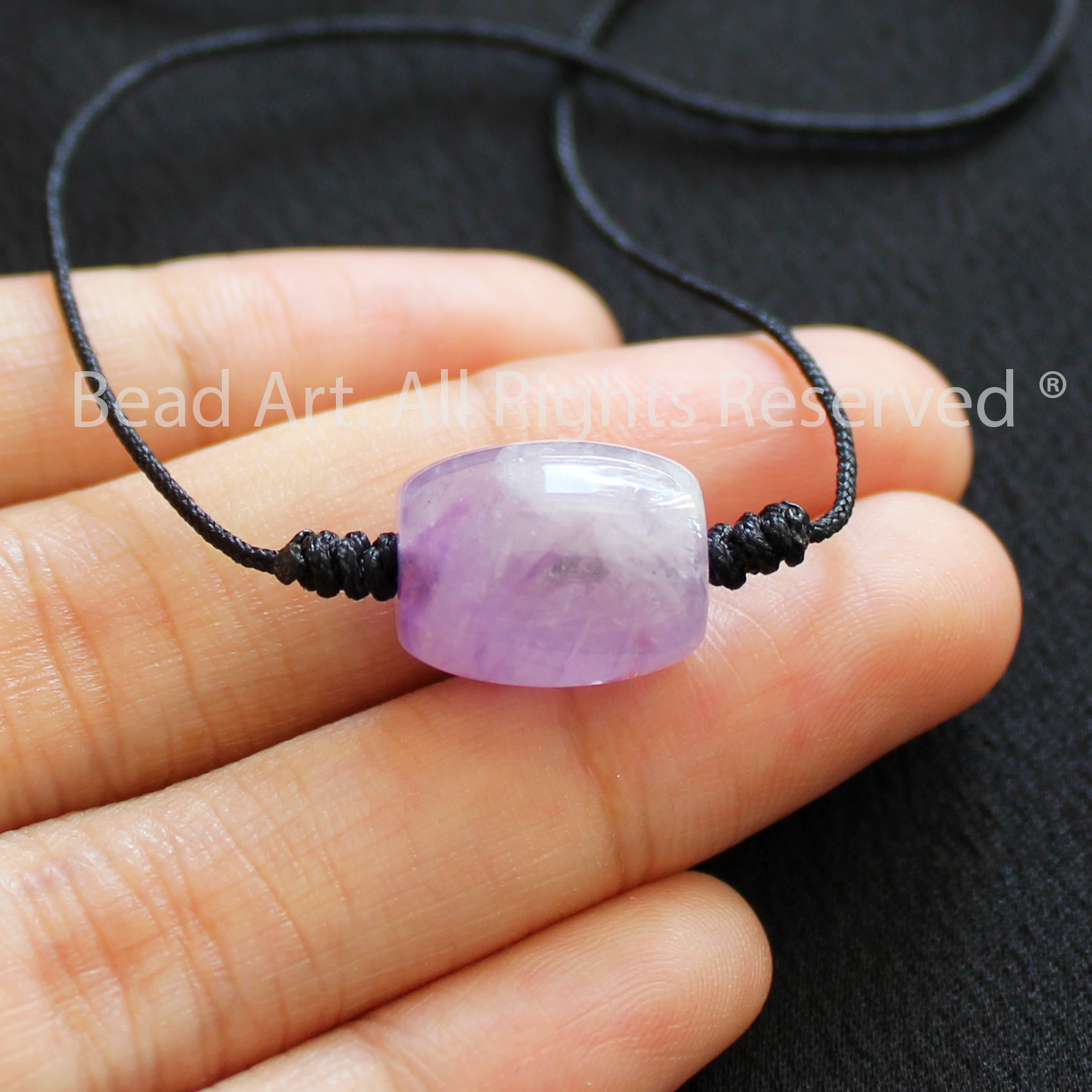 Vòng Cổ Đá Thạch Anh Tím Amethyst Quartz Loại AA, Dây Chuyền Phong Thuỷ, Chuỗi Hạt, Mệnh Hoả, Thổ - Bead Art