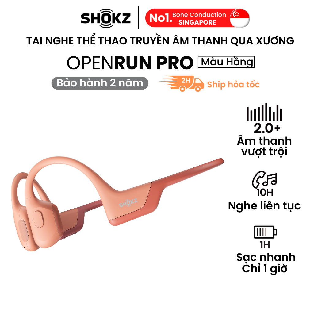 Tai Nghe Bluetooth Thể Thao Truyền Âm Thanh Qua Xương SHOKZ OPENRUN PRO S810 Màu Hồng - Hàng chính hãng