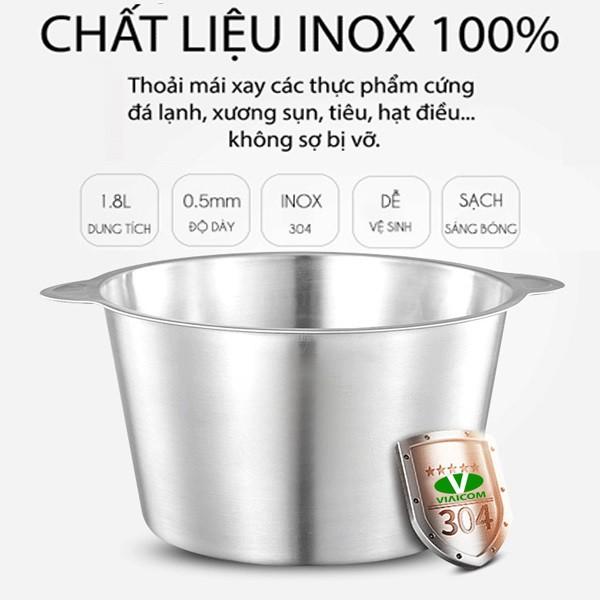 Máy xay thịt, cối xay thực phẩm nhà bếp 2L, chất liệu inox 304 chuẩn, 4 lưỡi dao siêu bén, tiện dụng, bảo hành 12 tháng