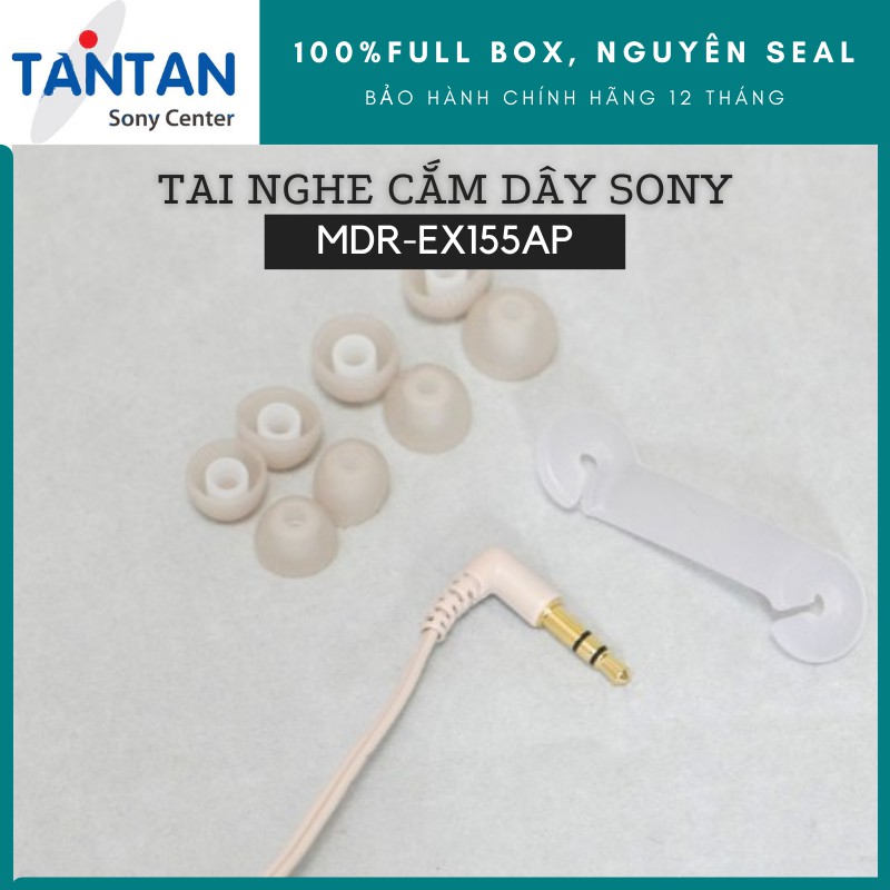 Tai nghe NHÉT TAI Sony MDR-EX155AP | FREESHIP | Loa Dynamic 9mm - Đeo thoải mái - Dải âm tần cao - Độ nhạy 103dB/mW | Hàng Chính Hãng