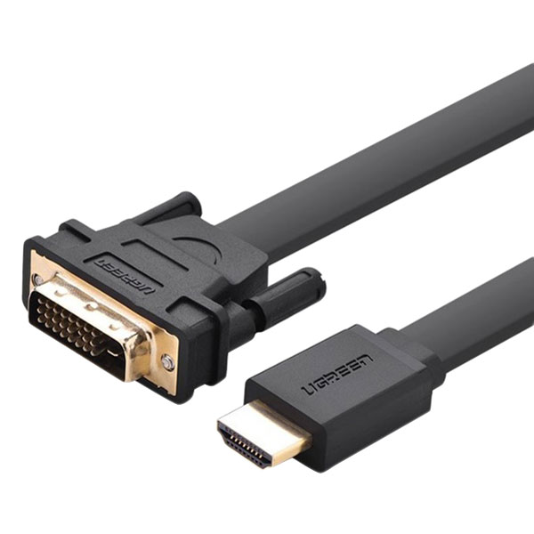 Cáp Chuyển Đổi Ugreen HDMI Sang DVI Sợi Dẹt 30138 5m - Hàng Chính Hãng