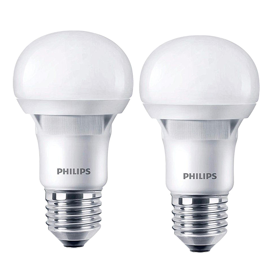 Bộ 2 Bóng Đèn Philips LED Ecobright 8W 6500K E27 A60 - Ánh Sáng Trắng - Hàng Chính Hãng