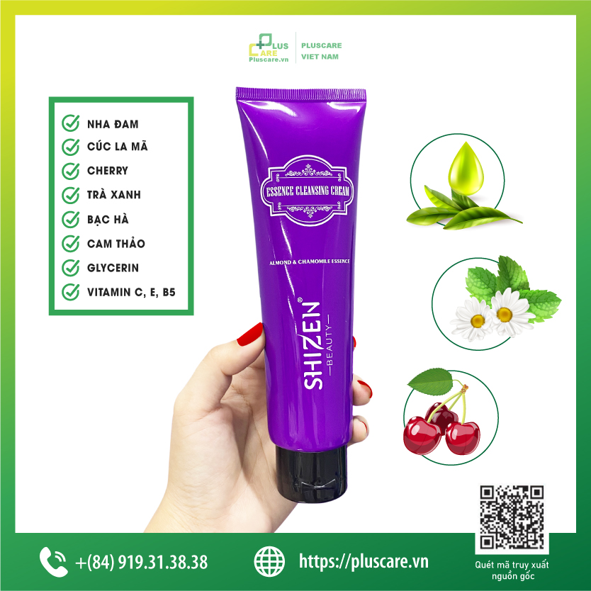 Sữa rửa mặt không chứa Sulfate Essence Cleansing Cream, dịu nhẹ, sạch sâu, giảm mụn & trắng sáng