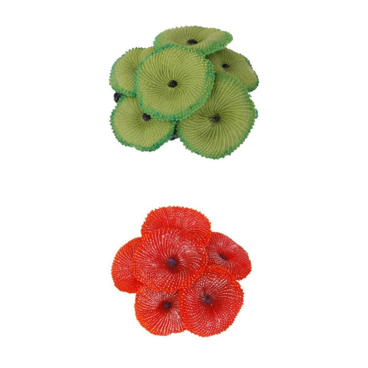 2 pcs Plastic Aquarium Decor Tank Decoration Ornament Coral Green,Red