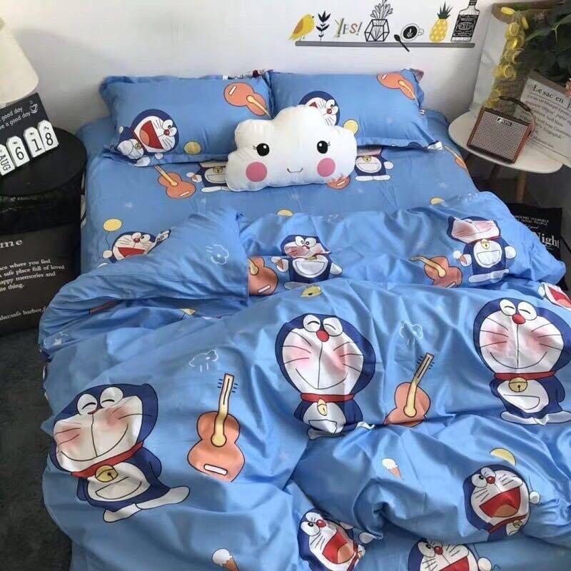 Set ga gối chăn cottong poly 4 món hàng nhập khẩu họa tiết thú cưng