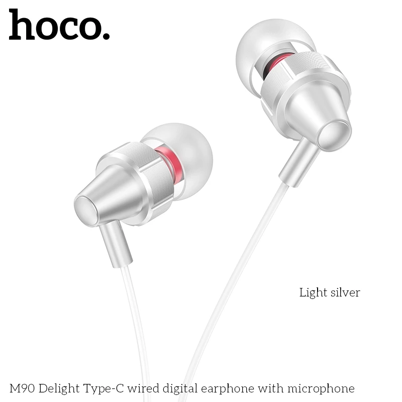 Tai nghe Type C có mic DAC 16bit 48kHz dùng cho điện thoại Samsung/ Xiaomi/ iPhone15/16 Hoco M90 _ Hàng chính hãng