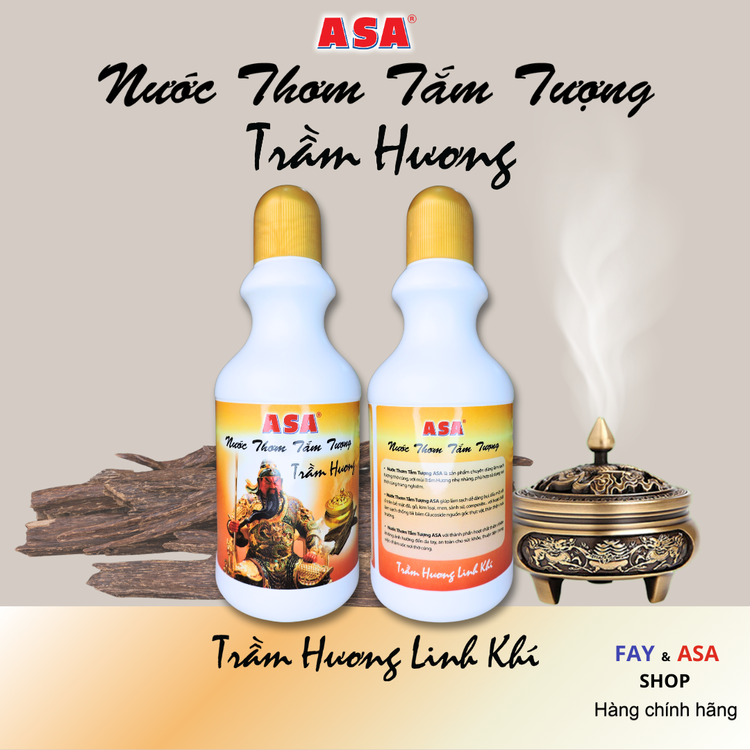 Nước thơm tắm tượng ASA Trầm Hương 350ml - Lau tượng Phật, lau bàn thờ, tẩy uế, tăng tài lộc