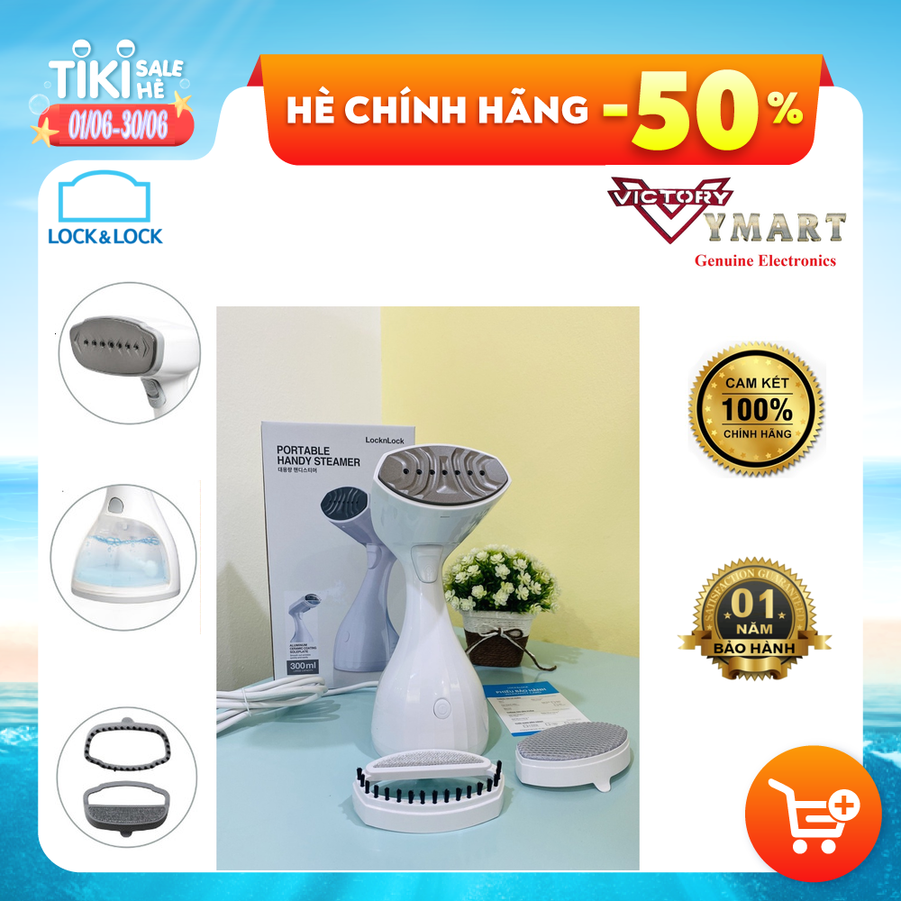 Bàn là hơi nước cầm tay Lock&amp;lock Handy Steamer ENI222WHT (Model New) - Hàng chính hãng