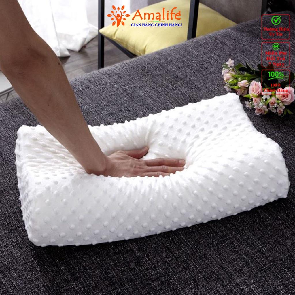 Gối Cao Su Non Người Lớn Chống Đau Cổ Vai Gáy Chính Hãng Amalife Kích Thước 50x30x10cm