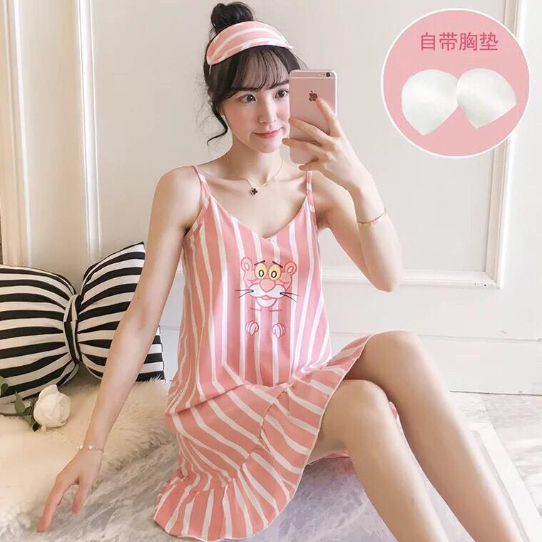 Váy Ngủ 2 Dây Kute Kèm Bịt Mắt Ubán xong