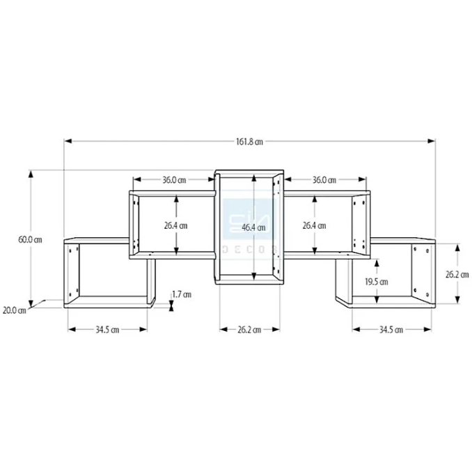 Kệ Treo Tường BOLD Chọn Màu Trắng/Đen Tundo CTKT204 KT 161,8cm x 60cm x 20cm