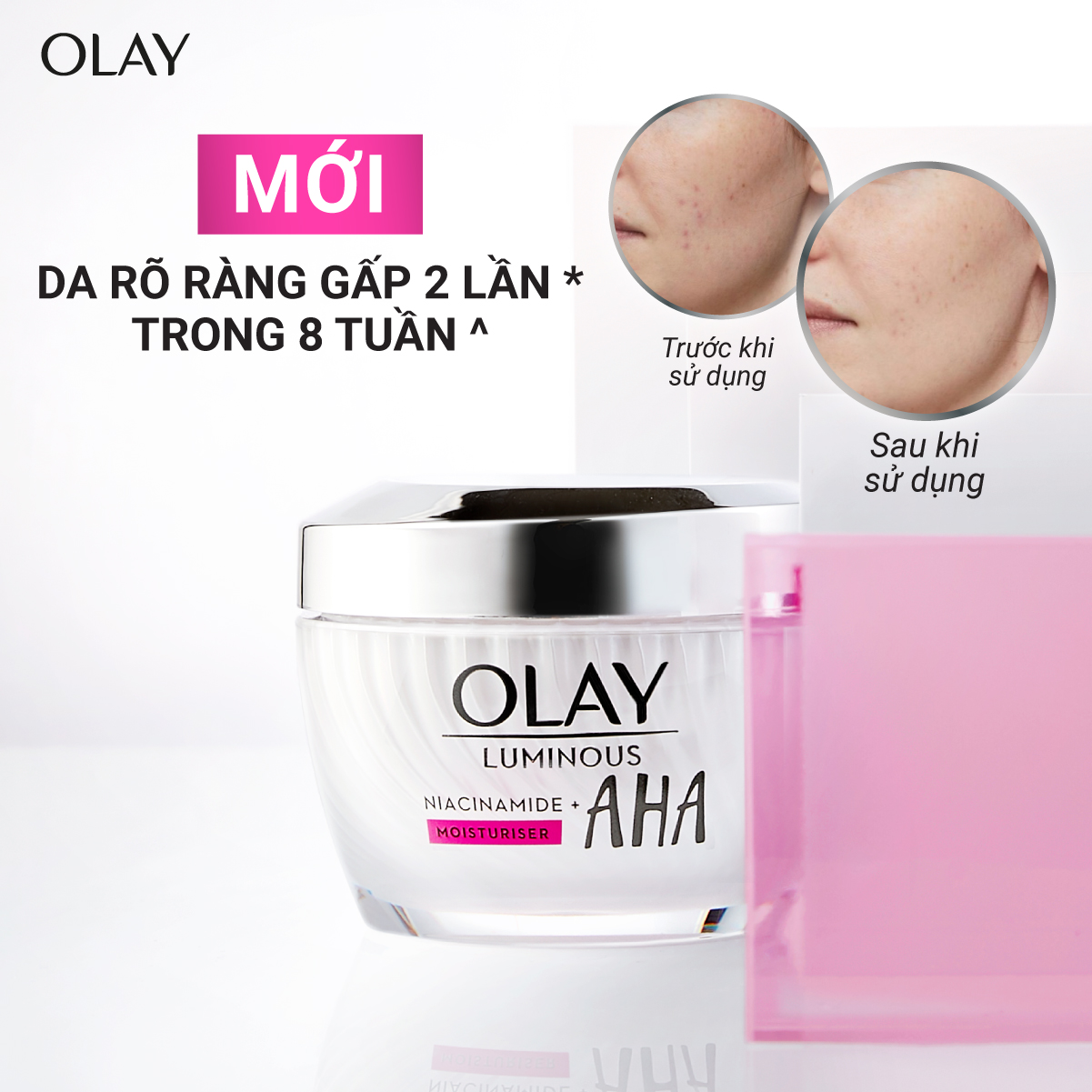 Kem Dưỡng OLAY Luminous Niacinamide Kết Hợp AHA Dưỡng Trắng Da Ngừa Thâm Nám 50g