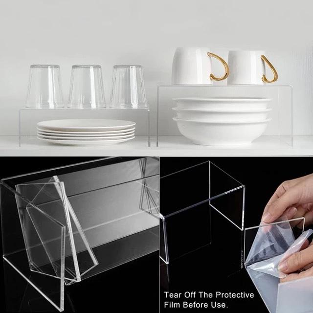 Kệ chữ U 30x30x25cm, Kệ Mica CHỮ U 30x30x25cm - Dày 5mm - Trắng sữa