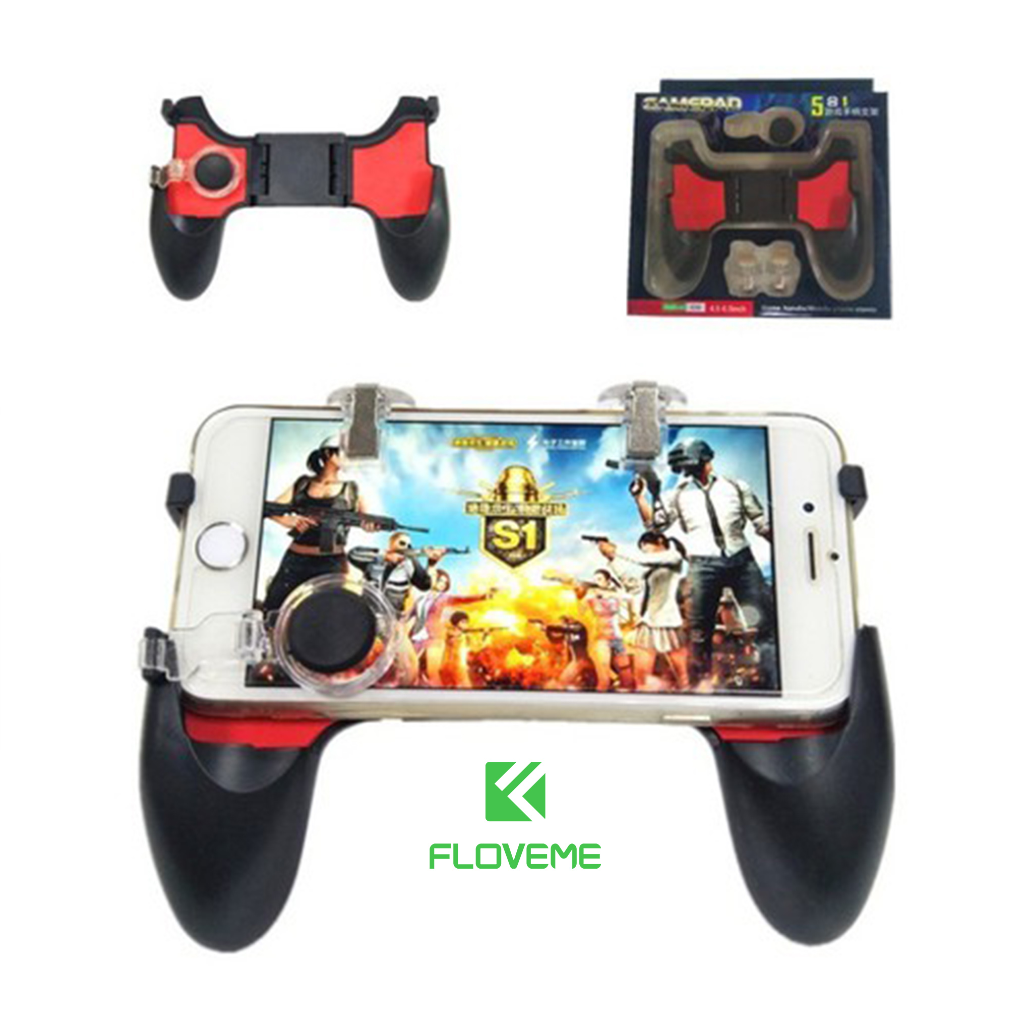 Tay cầm chơi game FLOVEME 5in1, kèm 2 nút bắn 2 nút di chuyển, chơi thả phanh - Thiết kế nhỏ gọn, tiện lợi, dễ dang mang theo. - Hàng chính hãng