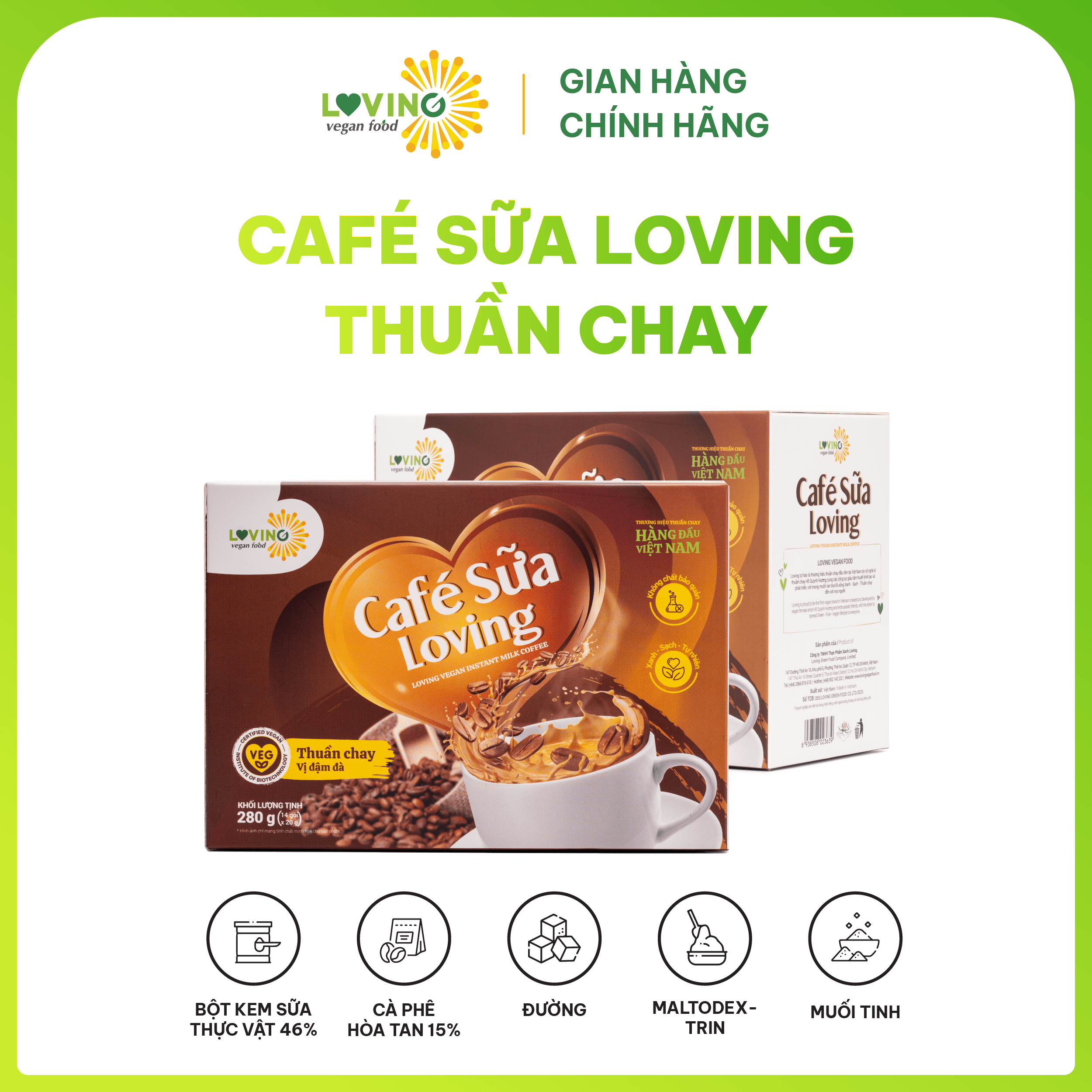 Cà Phê Sữa Loving Thuần Chay Gói 20gram