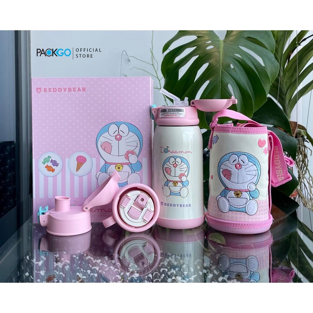 Bình giữ nhiệt trẻ em BEDDYBEAR - 3 Nắp thay thế - Doraemon Hồng - 630ml - RT104-630-DORAEMON. Chính hãng Beddy Bear