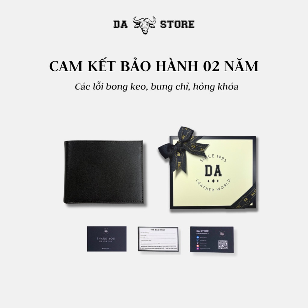 Ví Nam Da Bò Thật Cao Cấp Dáng Ngang Dập Vân Kim, Bóp Nam Da Bò Thật Thanh Lịch Công Sở SDA3