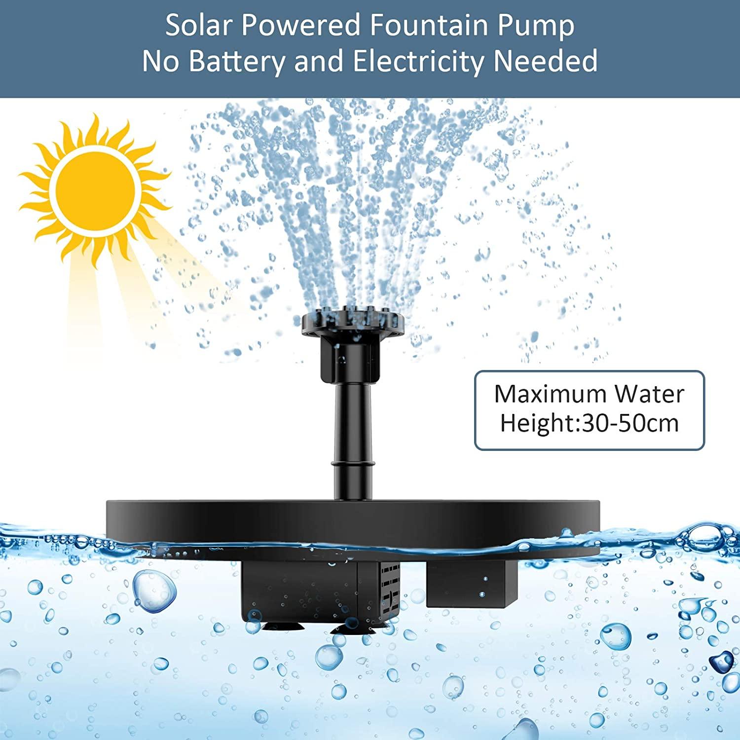 Máy bơm ao mặt trời với 6 hiệu ứng bơm nước mặt trời Bơm Floating Floating cho Pond Garden Ao hoặc Fountain Bird Bath Bể chứa