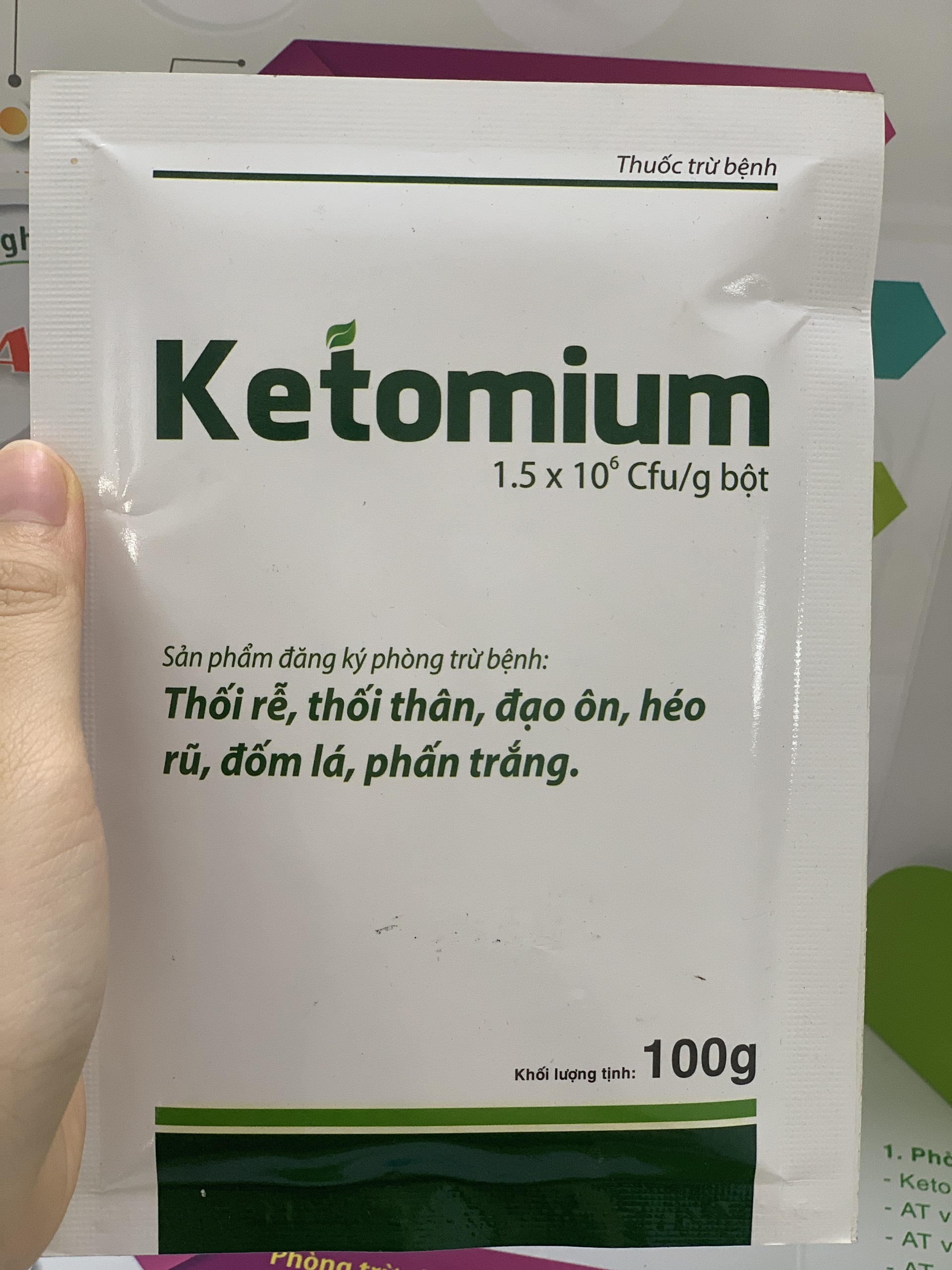 Thuốc Trị Nấm Bệnh AT Phòng Trừ Thán Thư, Thối Cổ rễ, Thối Quả, Đốm Vòng – Ketomium Đậm Đặc 100g