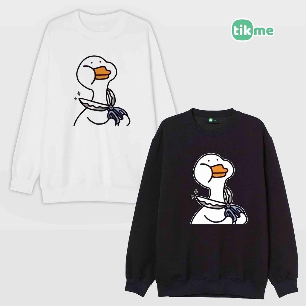 Áo nỉ sweater tikme nam nữ vịt con ngốc nghếch có ảnh thật shop tự chụp size XS-2XL