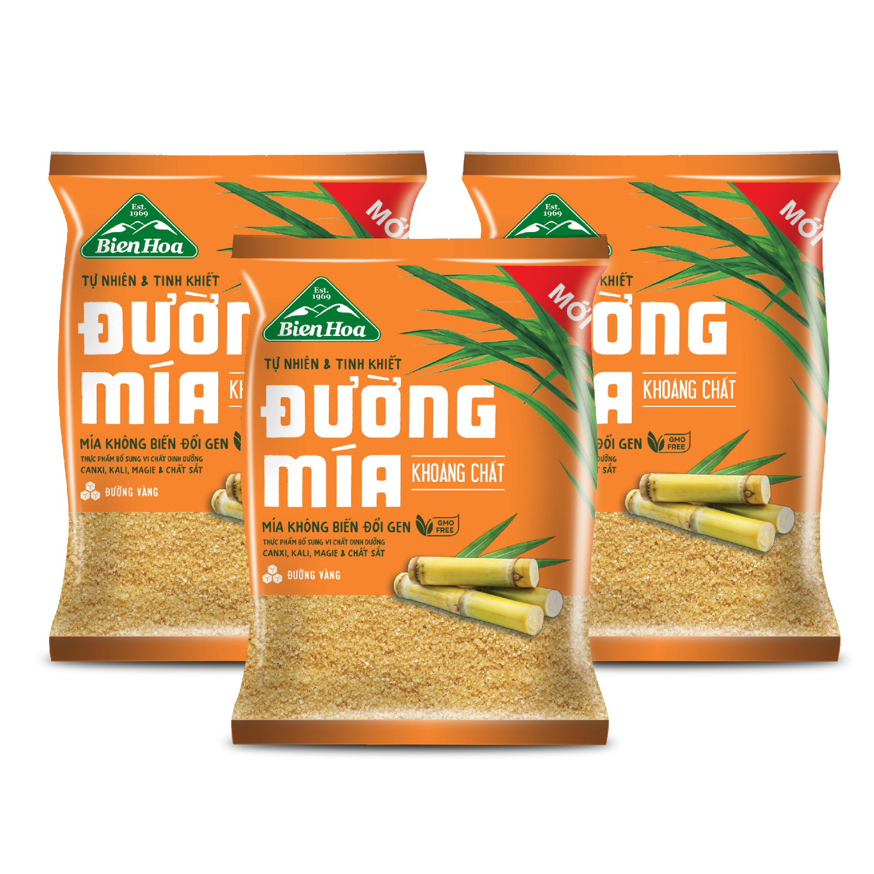 Combo 3 Đường mía khoáng chất Biên Hòa 1kg/túi