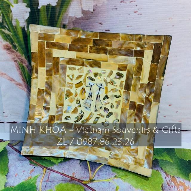 Bộ 2 Đĩa Vuông Khảm Trai Đựng Bánh Kẹo - Mother Of Pearl Tray