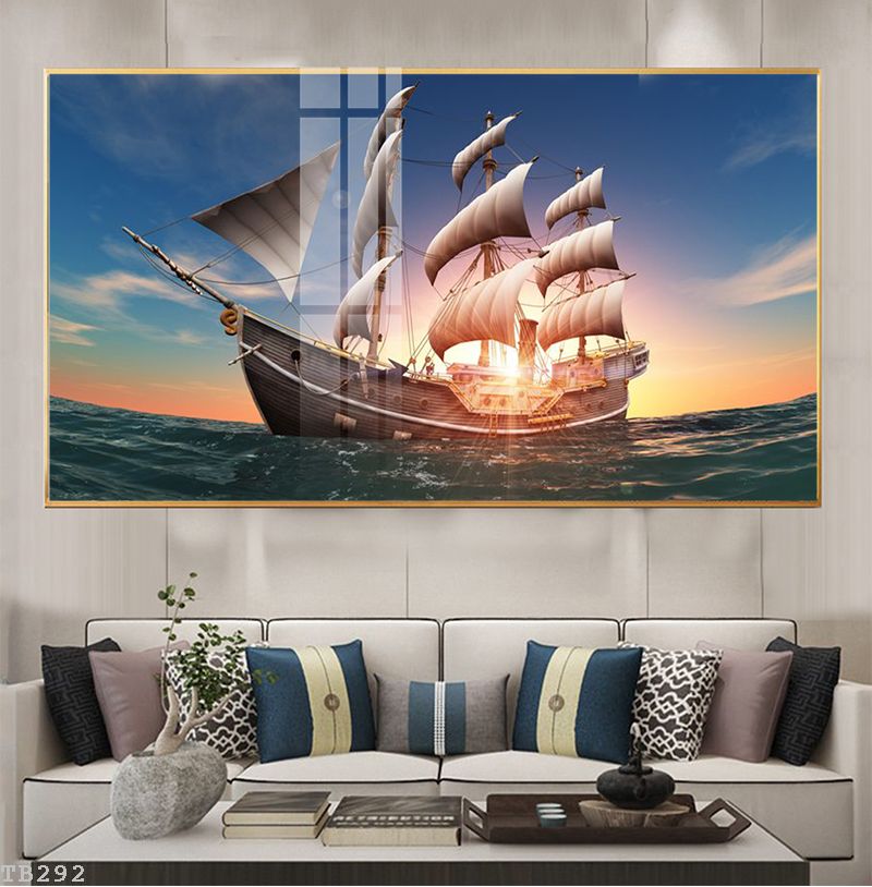 Tranh Thuận Buồm Xuôi Gió Cao Cấp - Tranh Canvas Treo Tường Phòng Khách