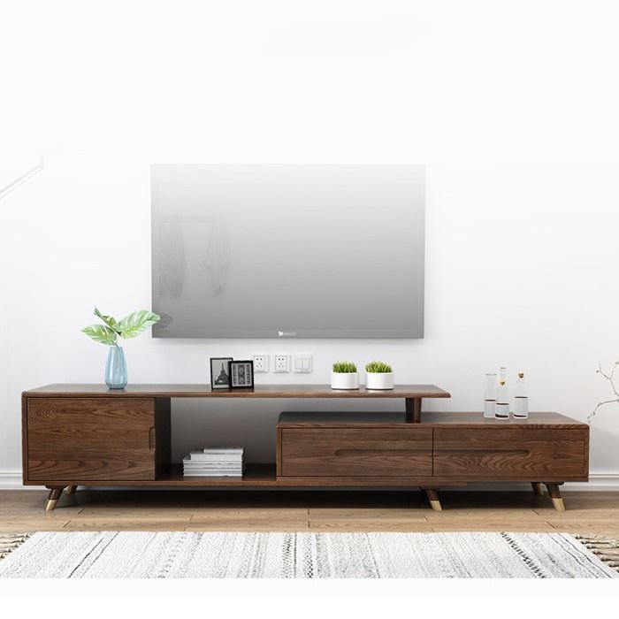 Kệ TV gỗ tự nhiên nguyên khối bàn tivi sang trọng hiện đại LUX-KTV05