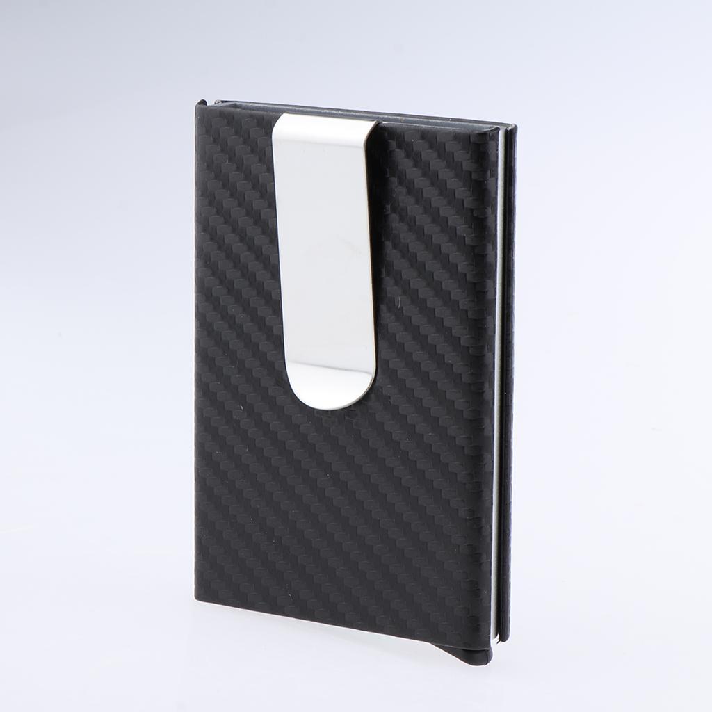 RFID Blocking Leather Business Card Holder Credit Card Case Holder Money Clip Wallet