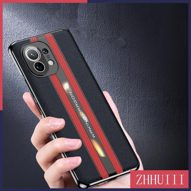 Ốp Điện Thoại Da Bò Mạ Điện Kiểu Thể Thao Cho Xiaomi 11