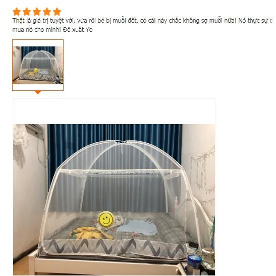 Màn chống muỗi Yurt giường đôi hộ gia đình 1,8 x 2m có thể gập lại dày dặn