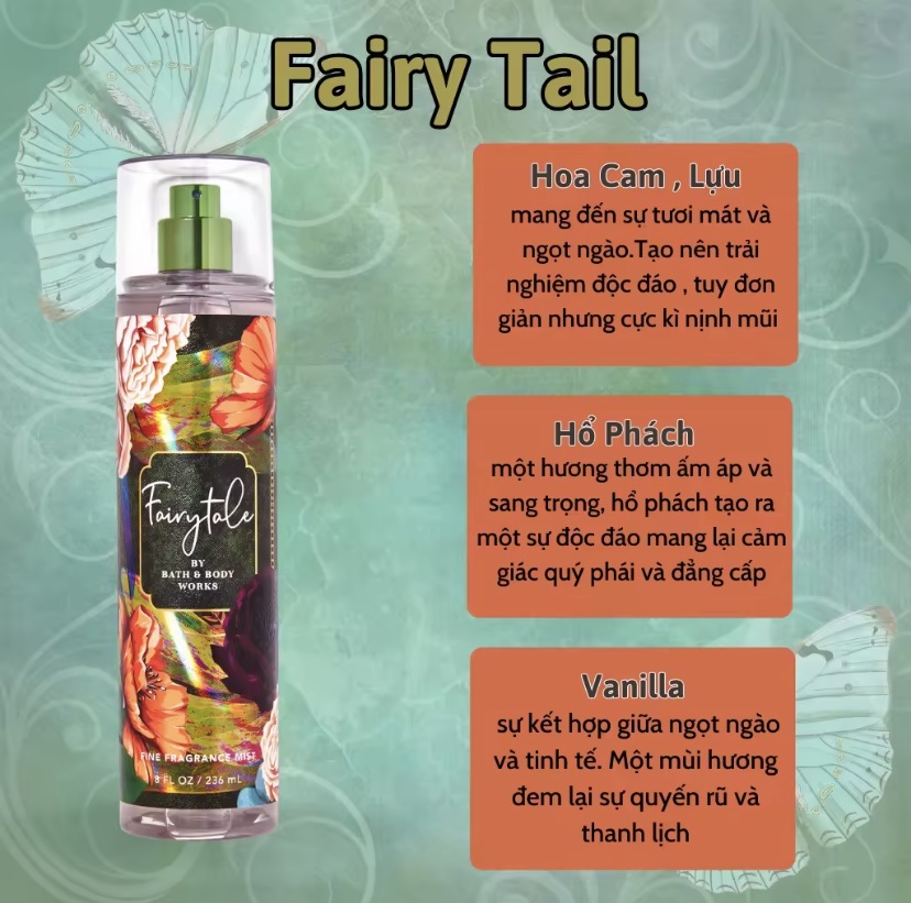 Body Mist Fairytale - Xịt Thơm Bath and Body Work Fairytale 236ml