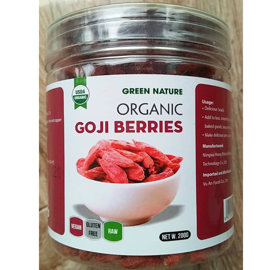 Kỉ tử hữu cơ 200g (Green nature organic goji beries)