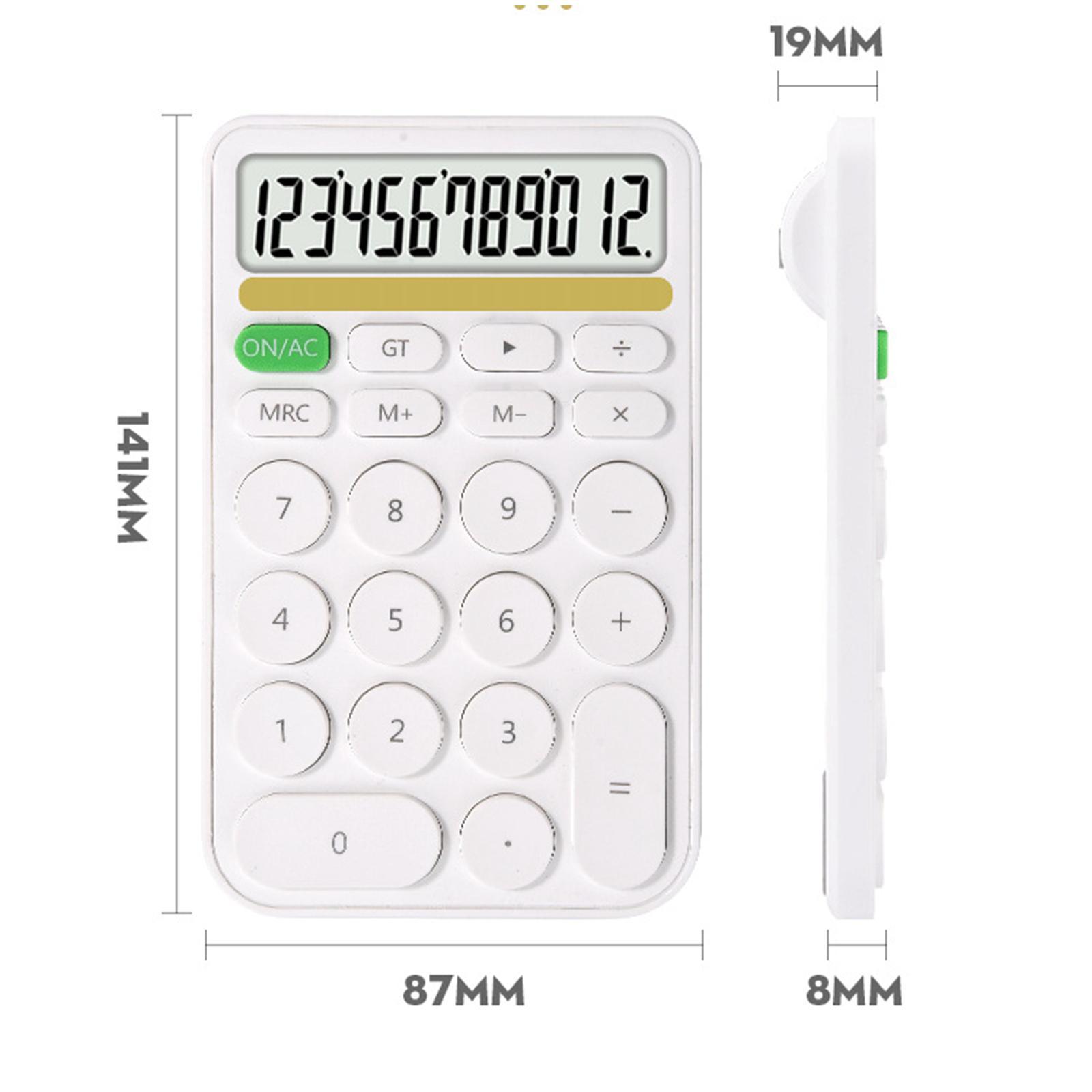Electronic Calulator Cute Simple 12-Digit with Button Battery Mini Calculator for Home Students