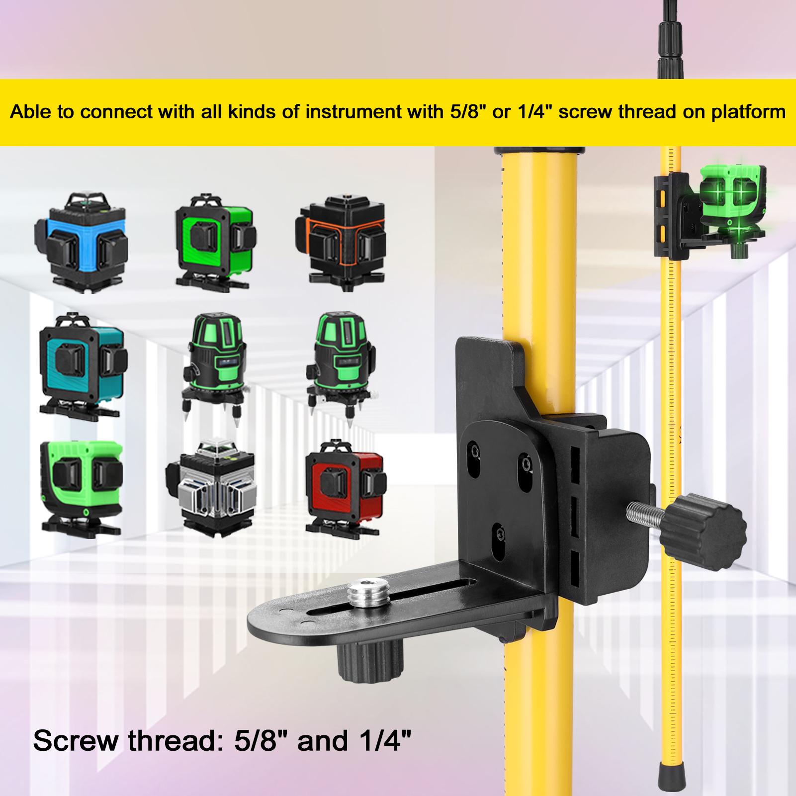 Telescopic Pole for Line Leveler Aluminum Alloy Adjustable Lift Extend Bracket Holder Stand Support for 1/4''and 5/8''