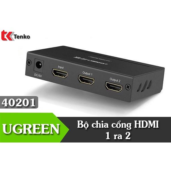 Bộ chia HDMI 1 ra 2 Ugreen 40201 hỗ trợ 3D chất lượng cao - Hàng chính hãng