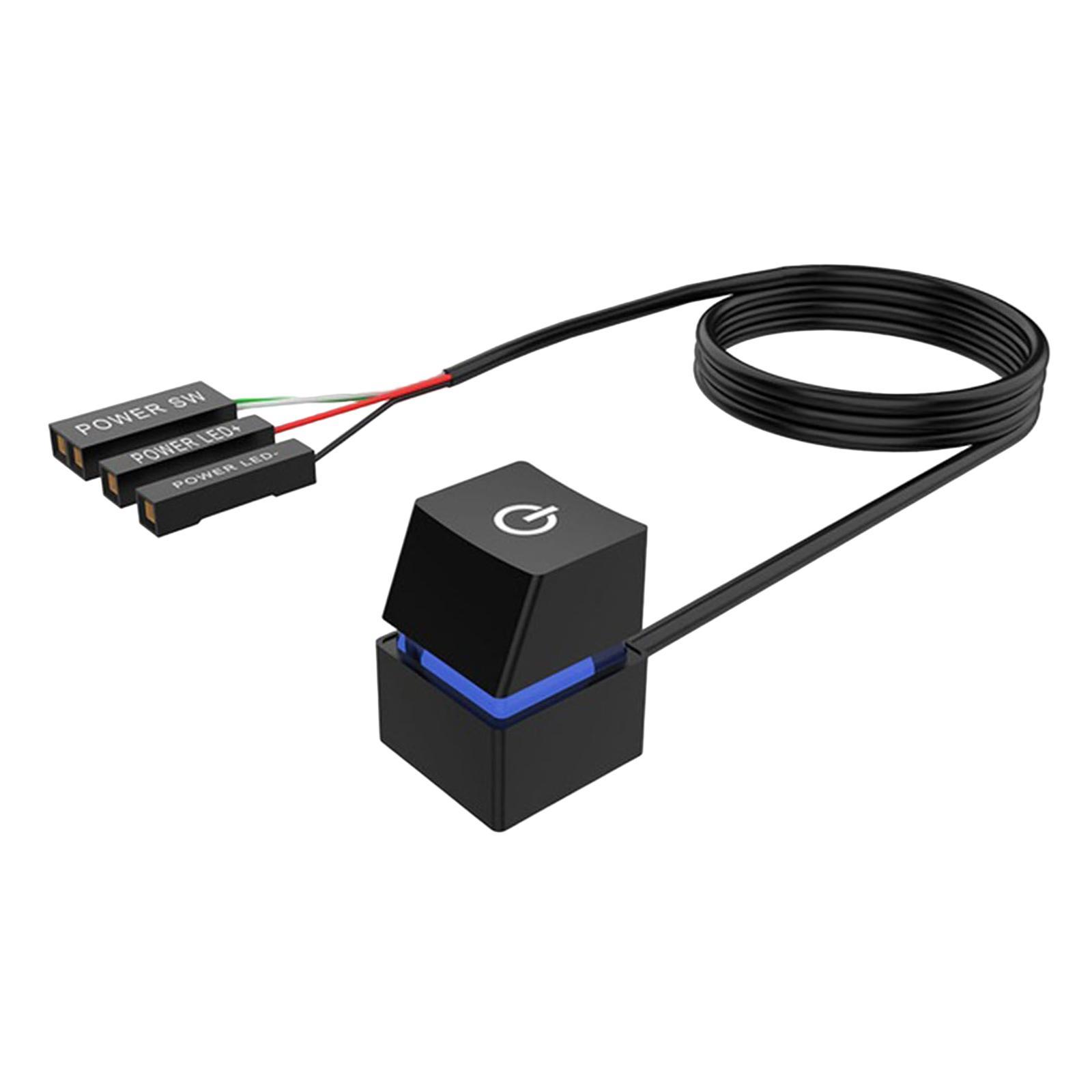 Power on Off Button with Extension Cable External Remote Switch Button for Desktop