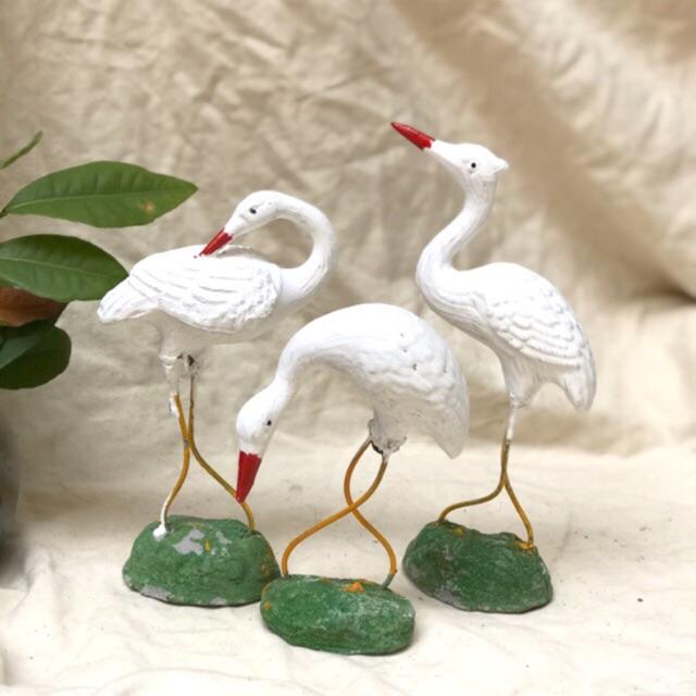 Cò trắng nhỏ trang trí bonsai thác nước