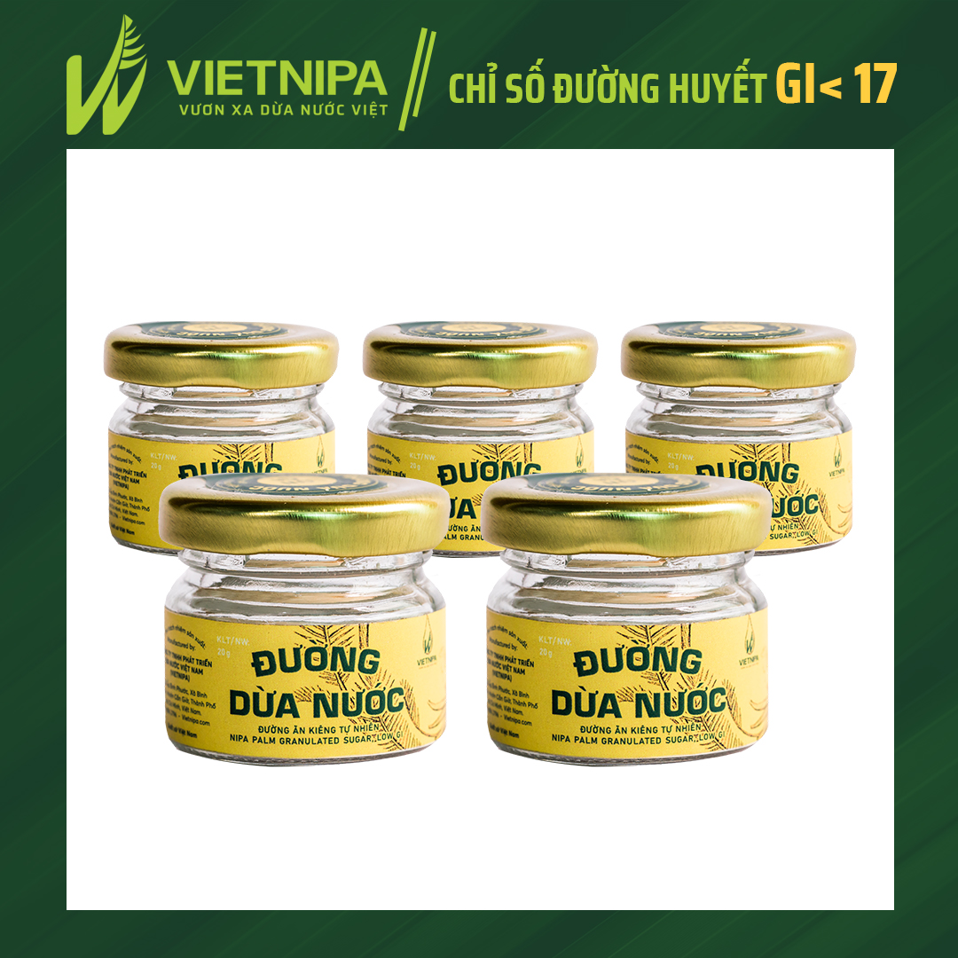 Combo 5 hủ đường dừa nước Vietnipa 15gr