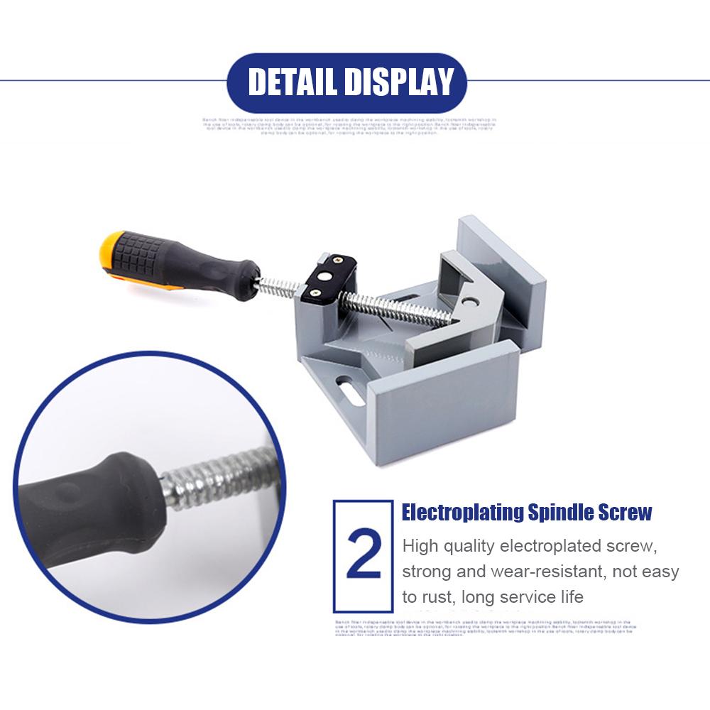 Right Angle Clamp Single Handle Aluminum Alloy Corner Clamp Adjustable Swing Jaw 90 Degree Clip Clamp Tool Woodworking